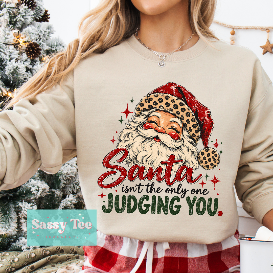 SANTA ISN'T THE ONLY ONE JUDGING YOU VINTAGE LEOPARD **Preorder/Restock Ships in 5-10 biz days** •