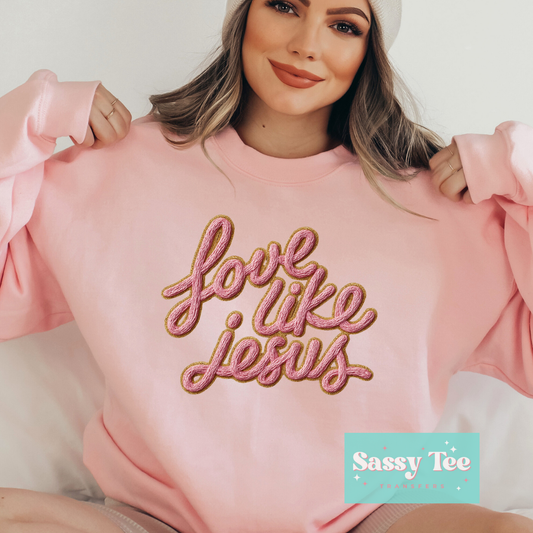 LOVE LIKE JESUS PINK FAUX YARN **Preorder/Restock Ships in 5-10 biz days**