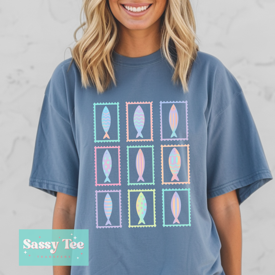 FISH STAMP PASTEL PREPPY **Preorder/Restock Ships in 5-10 biz days**