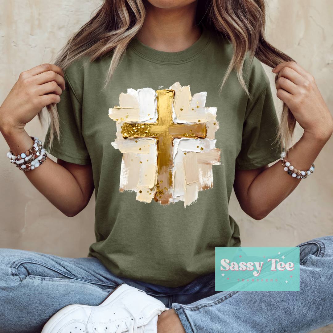 GOLD CROSS TEXTURED PAINT FAITH **Preorder/Restock Ships in 5-10 biz days**