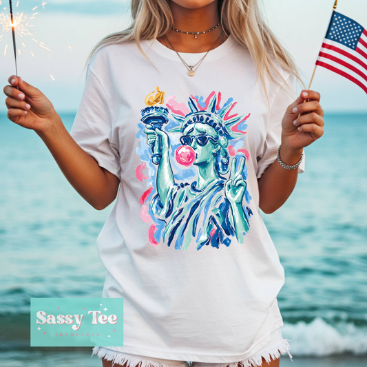 LADY LIBERTY USA BUBBLEGUM PINK BLUE **Preorder/Restock Ships in 5-10 biz days**