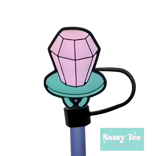 RING POP PINK MINT STRAW TOPPER