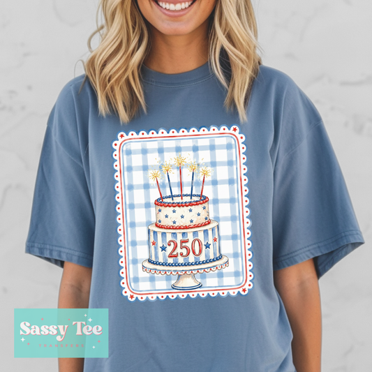250TH AMERICA BIRTHDAY CAKE PREPPY FRAME **Preorder/Restock Ships in 5-10 biz days**