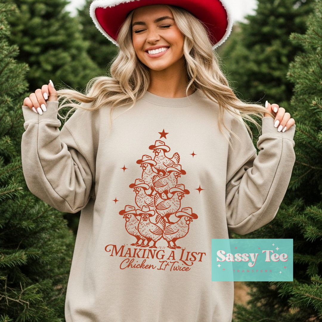 MAKING A LIST CHICKEN IT TWICE TREE RED **Preorder/Restock Ships in 5-10 biz days**
