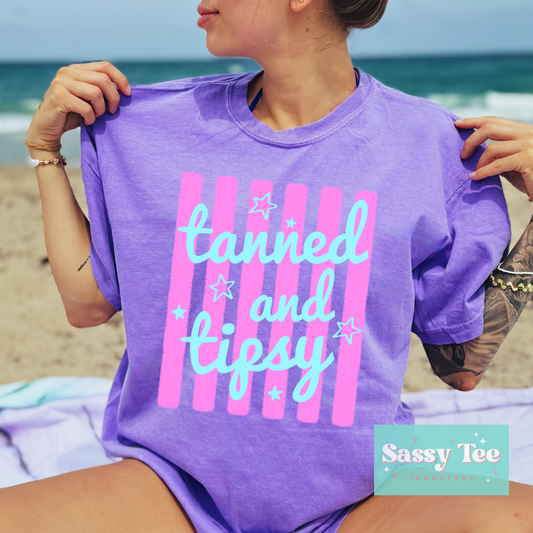 TANNED AND TIPSY PREPPY PINK STRIPES **Preorder/Restock Ships in 5-10 biz days**