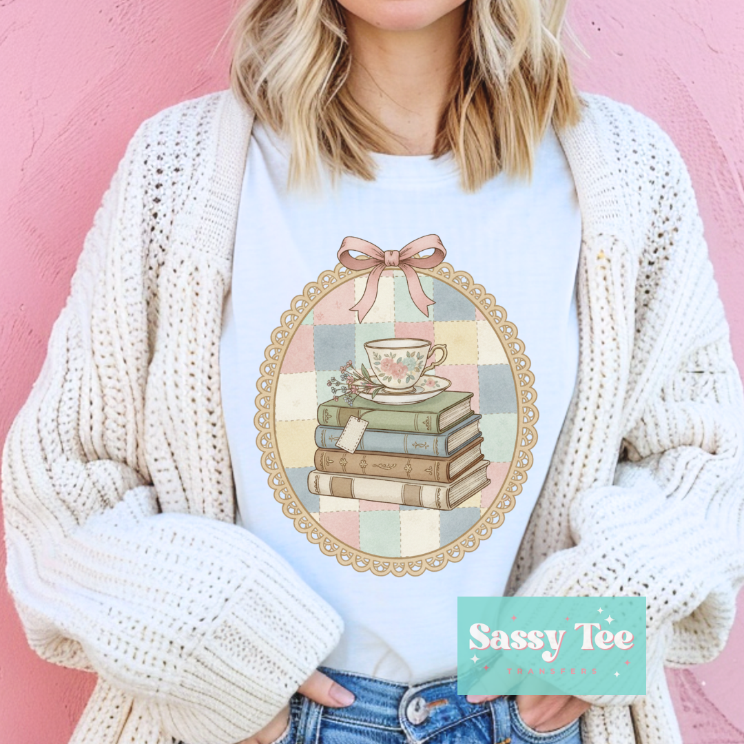 VINTAGE BOOKS TEA BOW FRAME **Preorder/Restock Ships in 5-10 biz days**