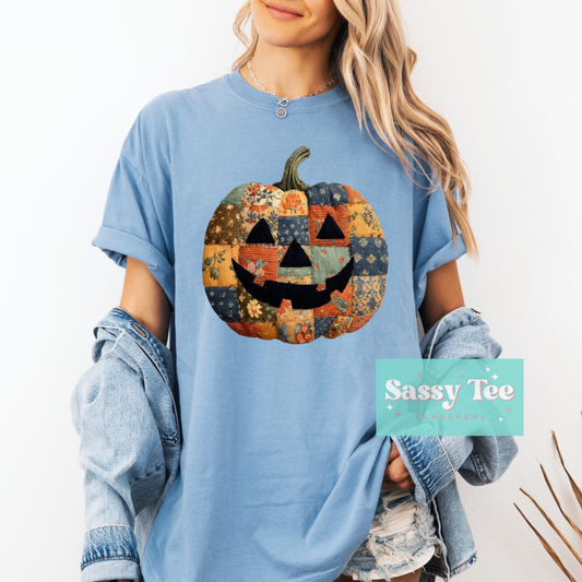 PUMPKIN EMBROIDERY BLUE **Preorder/Restock Ships in 5-10 biz days**