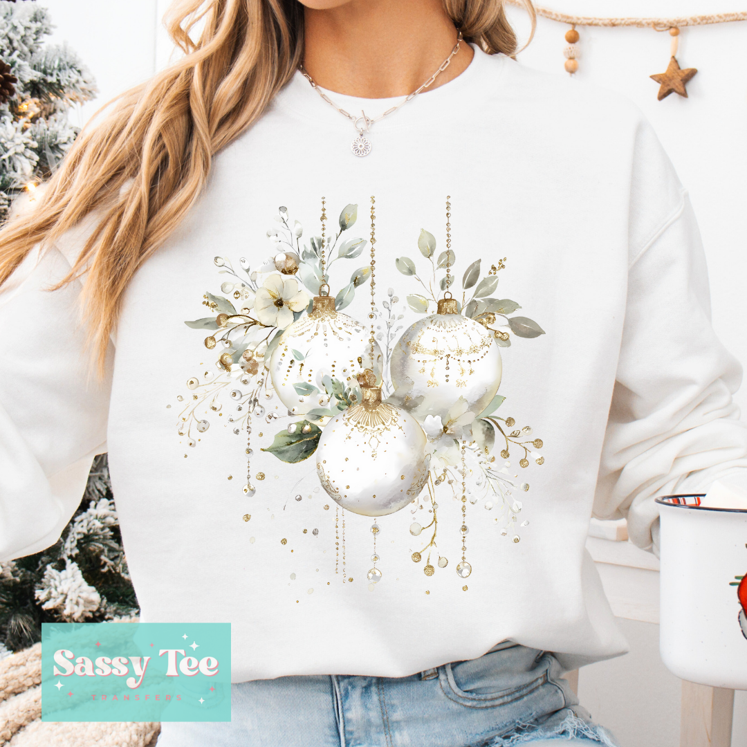 GREENERY WHITE ORNAMENTS **Preorder/Restock Ships in Est. 5-10 biz days**