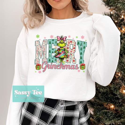 MERRY GRINCHMAS PINK DRESS GREEN MAN **Preorder/Restock Ships in Est. 5-12 biz days**