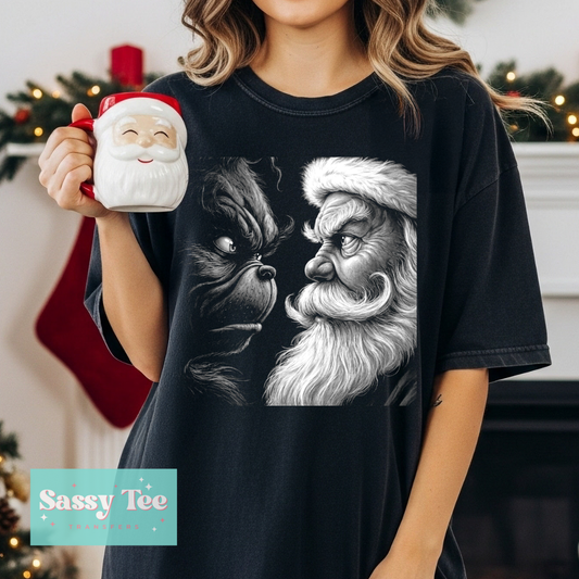 GREEN MAN VS SANTA For Darker Colors **Preorder/Restock Ships in 5-10 biz days**