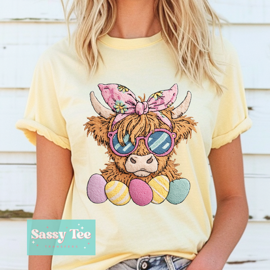 HIGHLAND COW EASTER EGGS FAUX YARN **Preorder/Restock Ships in 5-10 biz days**