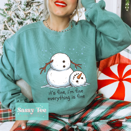 IT'S FINE, I'M FINE EVERYTHING FINE SNOWMAN **Preorder/Restock Ships in 5-10 biz days**