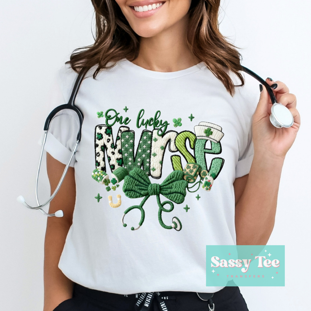 ONE LUCKY NURSE FAUX YARN ST. PATTY **Preorder/Restock Ships in 5-10 biz days**