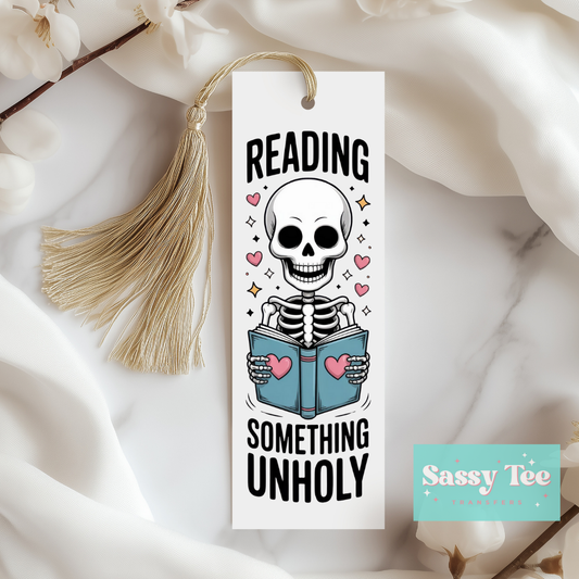 READING SOMETHING UNHOLY UV DTF BOOKMARK DECAL *Preorder Ships in est. 5-10 biz days*