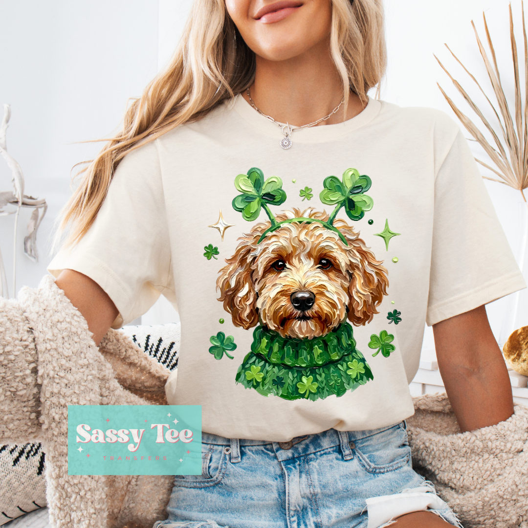 GOLDENDOODLE FAUX TEXTURE PAINT ST. PATTY **Preorder/Restock Ships in 5-10 biz days**