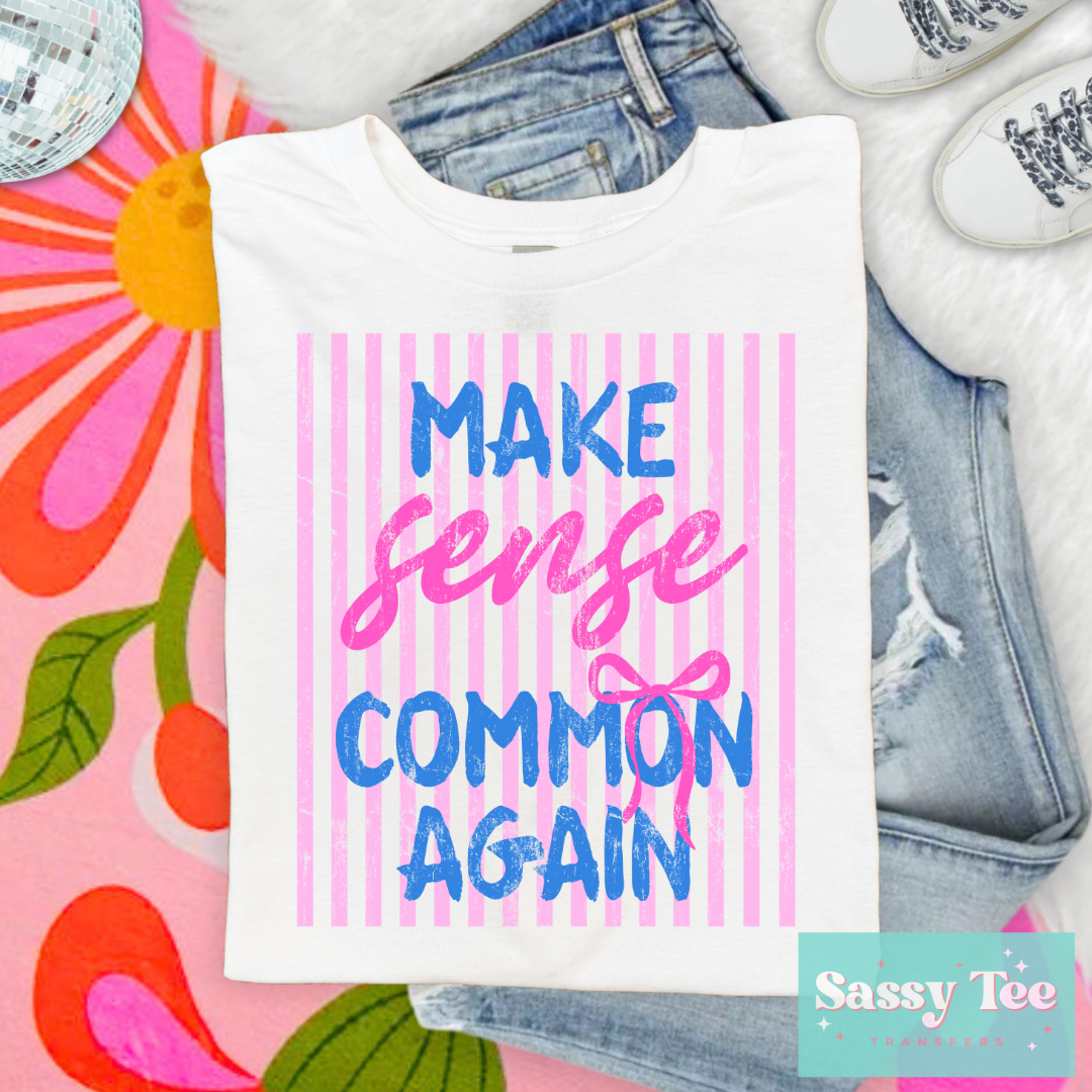 MAKE SENSE COMMON AGAIN PINK BLUE PREPPY