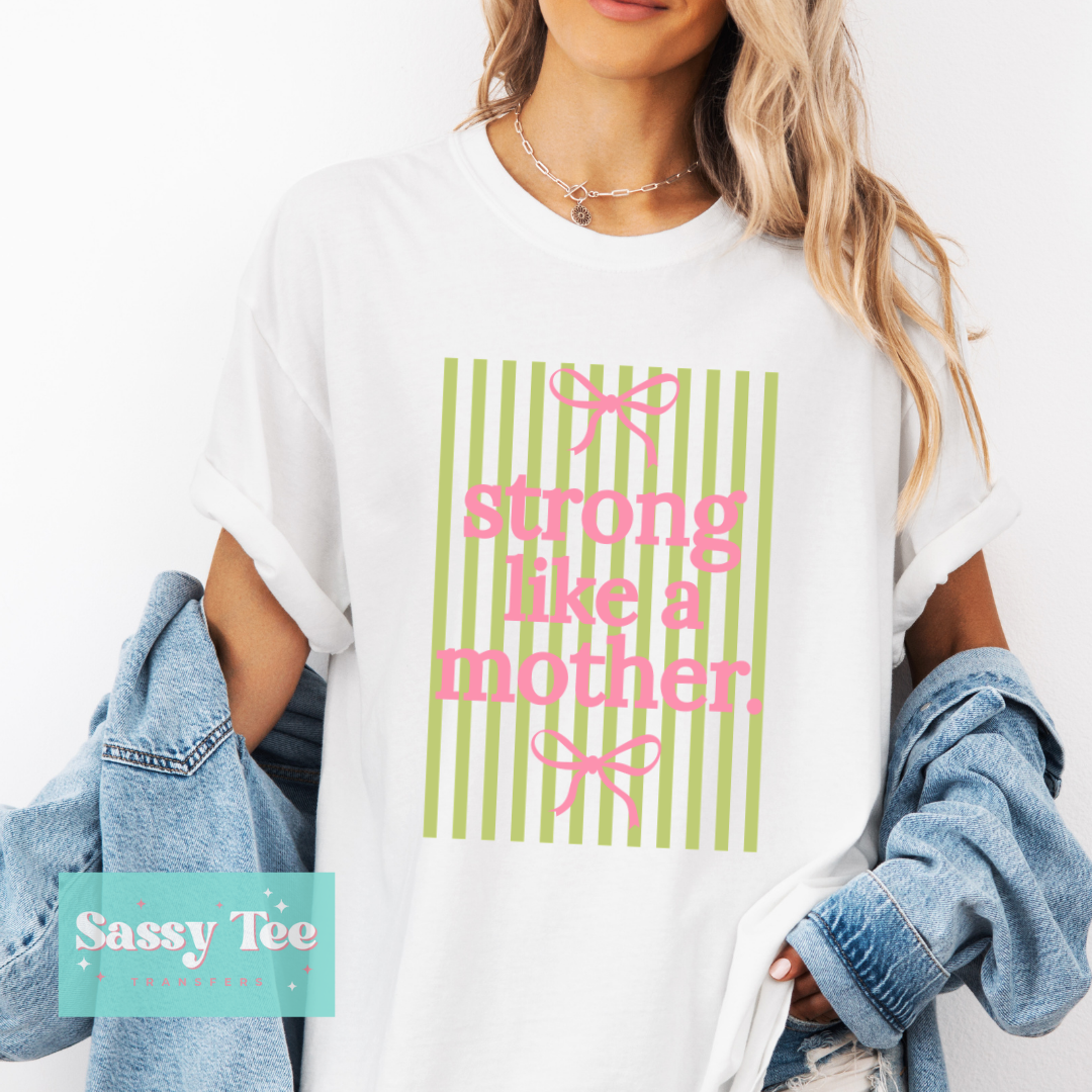 STRONG LIKE A MOTHER PREPPY BOW **Preorder/Restock Ships in 5-10 biz days**