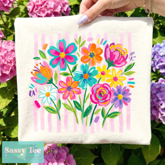 FLOWERS BRIGHT PREPPY STRIPES **Preorder/Restock Ships in 5-10 biz days**