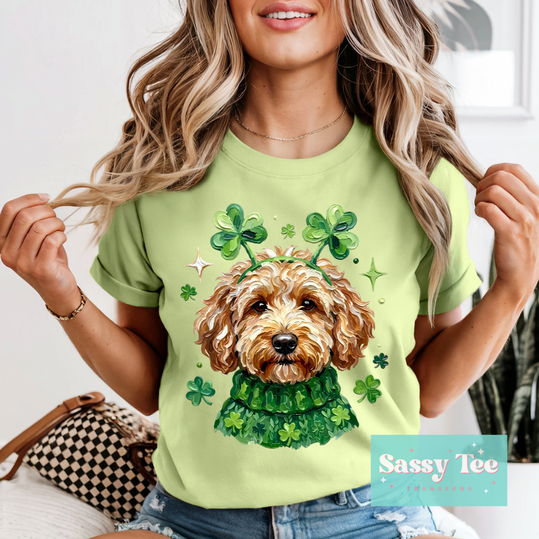 GOLDENDOODLE FAUX TEXTURE PAINT ST. PATTY **Preorder/Restock Ships in 5-10 biz days**