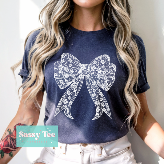 LACE FLORAL BOW COQUETTE **Preorder/Restock Ships in 5-10 biz days**