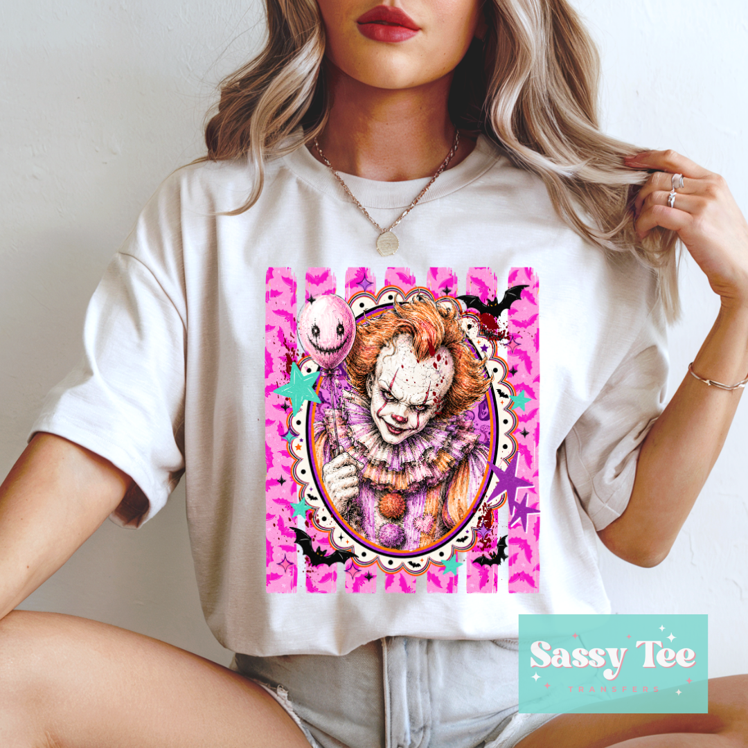 PENNY CLOWN COLORFUL PREPPY STRIPES HORROR **Preorder/Restock Ships in 5-10 biz days**