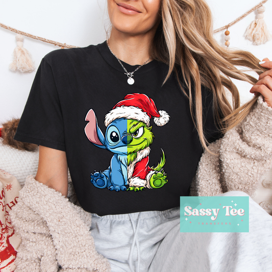 STITCH GREEN MAN SANTA HAT Adult **Preorder/Restock Ships in Est. 5-10 biz days**