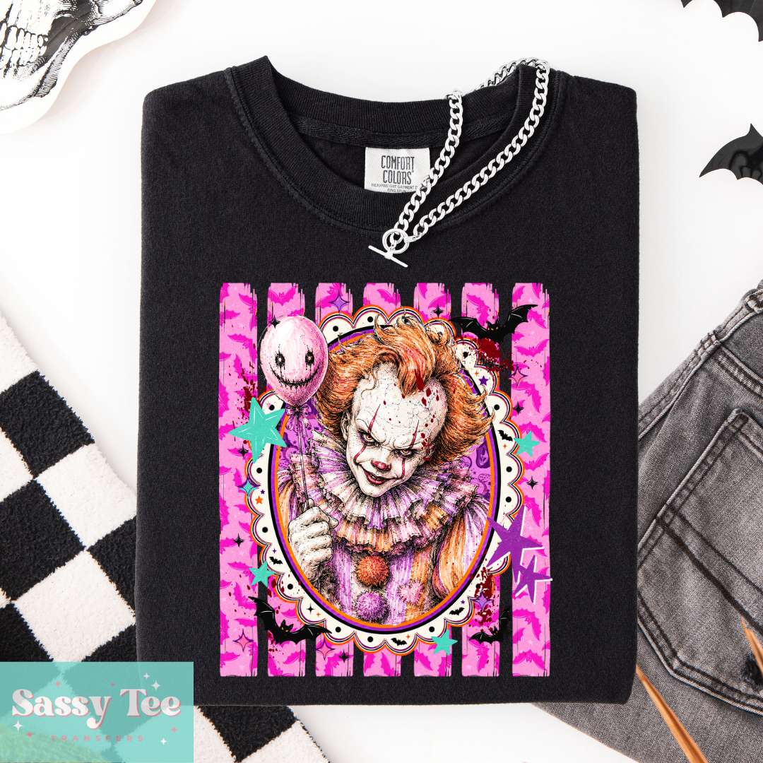 PENNY CLOWN COLORFUL PREPPY STRIPES HORROR **Preorder/Restock Ships in 5-10 biz days**