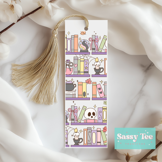 BOOKSHELF SPOOKY UV DTF BOOKMARK DECAL *Preorder Ships in est. 5-10 biz days*
