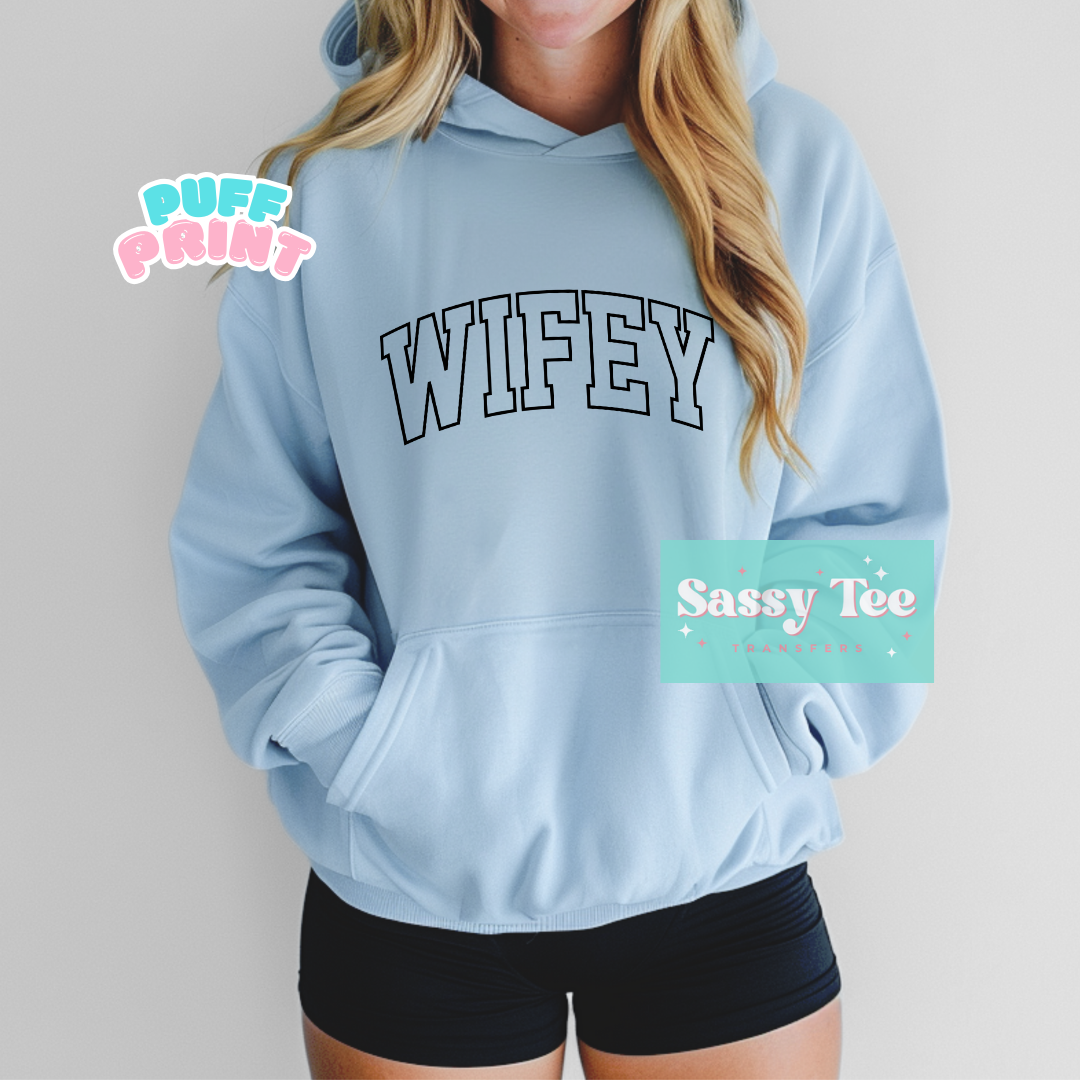 WIFEY VARSITY Black PUFF *Preorder Ships in 5-9 biz days*