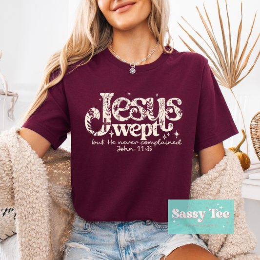 JESUS WEPT DISTRESSED FLORAL FAITH **Preorder/Restock Ships in 5-10 biz days**