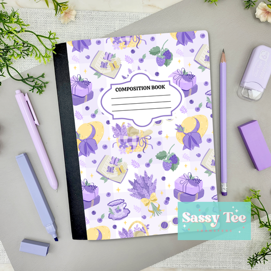 LAVENDER PURPLE TEA GRAPES Peel + Stick Notebook Cover SET