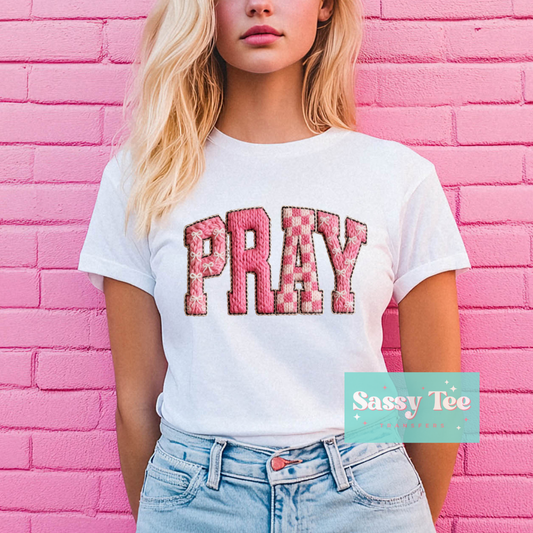 PRAY PINK FAUX YARN RETRO **Preorder/Restock Ships in 5-10 biz days**