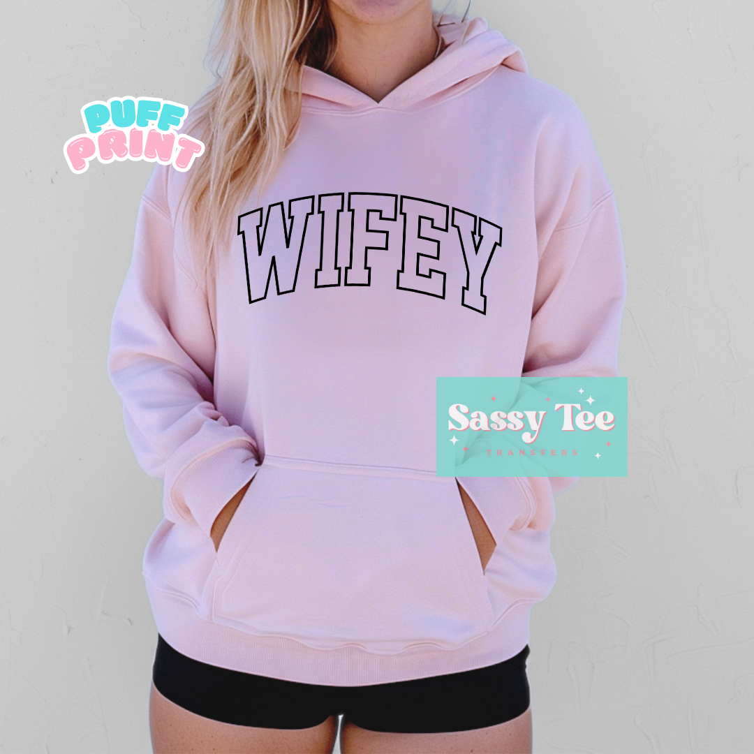 WIFEY VARSITY Black PUFF *Preorder Ships in 5-9 biz days*