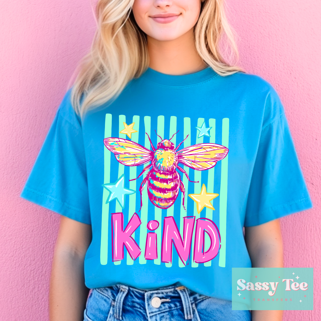 BE KIND PINK MINT PREPPY STRIPES **Preorder/Restock Ships in 5-10 biz days**