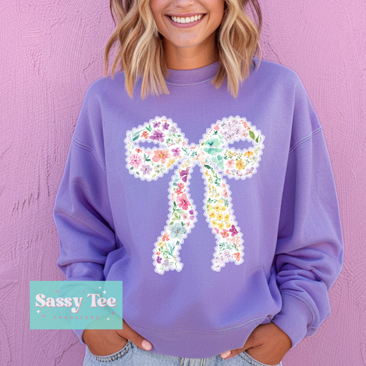 SPRING FLORAL LACE COQUETTE BOW **Preorder/Restock Ships in 5-10 biz days**