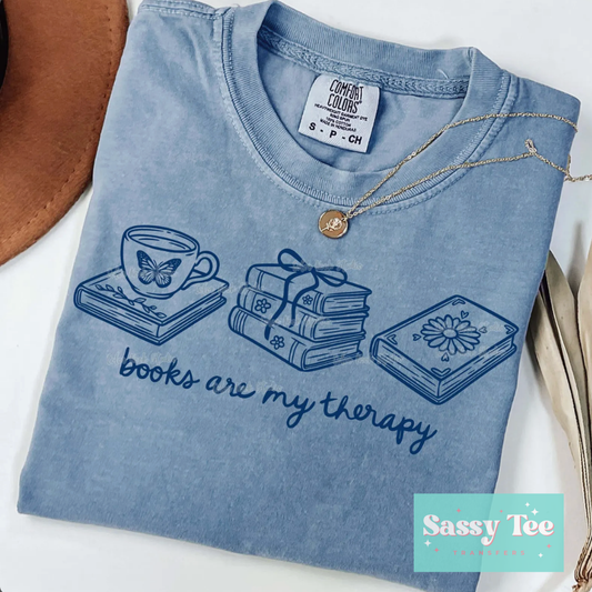 BOOKS ARE MY THERAPY BLUE **Preorder/Restock Ships in 5-10 biz days**