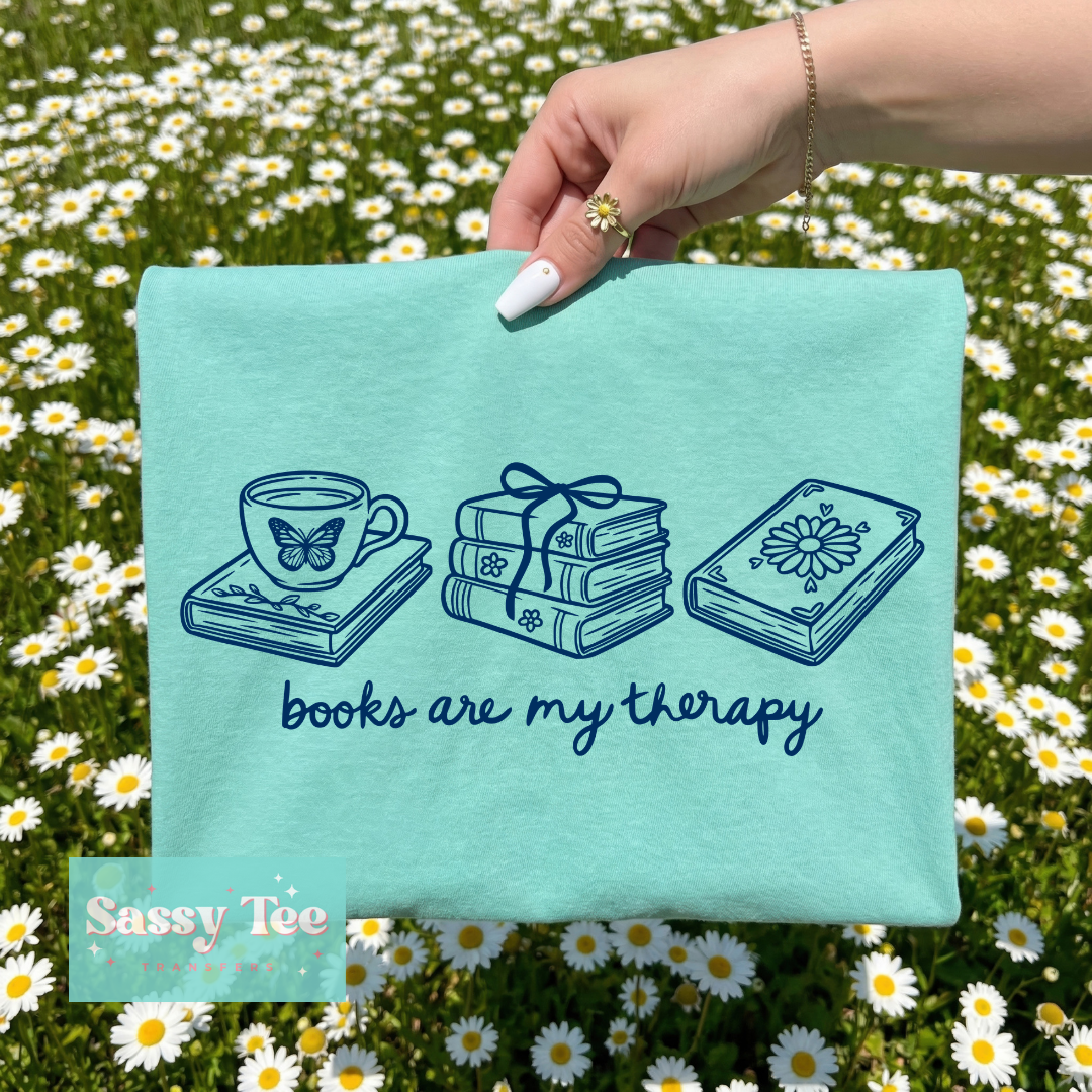 BOOKS ARE MY THERAPY BLUE **Preorder/Restock Ships in 5-10 biz days**