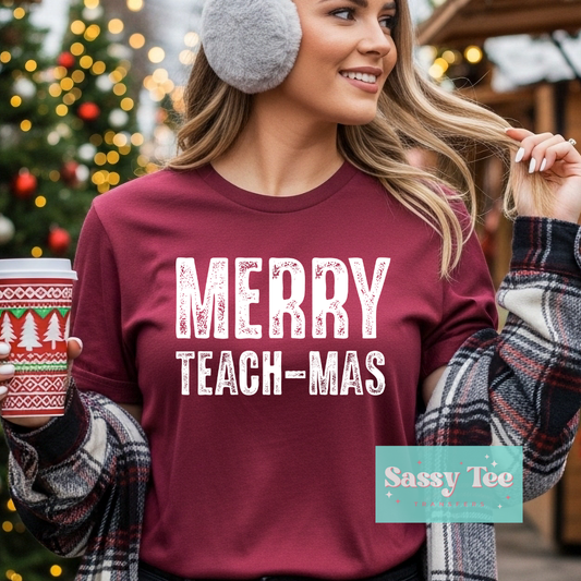 MERRY TEACH-MAS DISTRESSED **Preorder/Restock Ships in 5-10 biz days**