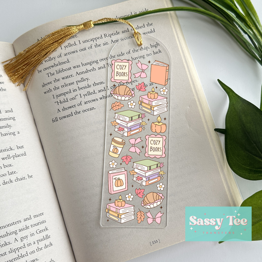 COZY BOOKS BAKING FALL UV DTF BOOKMARK DECAL *Preorder Ships in est. 5-10 biz days*