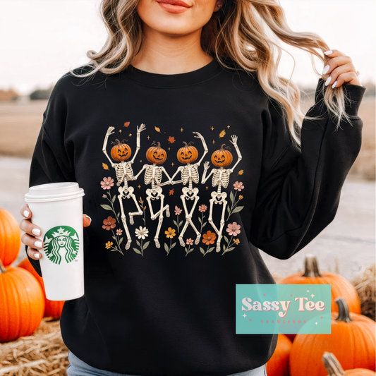 DANCING SKELETONS PUMPKINS FAUX TEXTURE PAINT **Preorder/Restock Ships in 5-10 biz days**