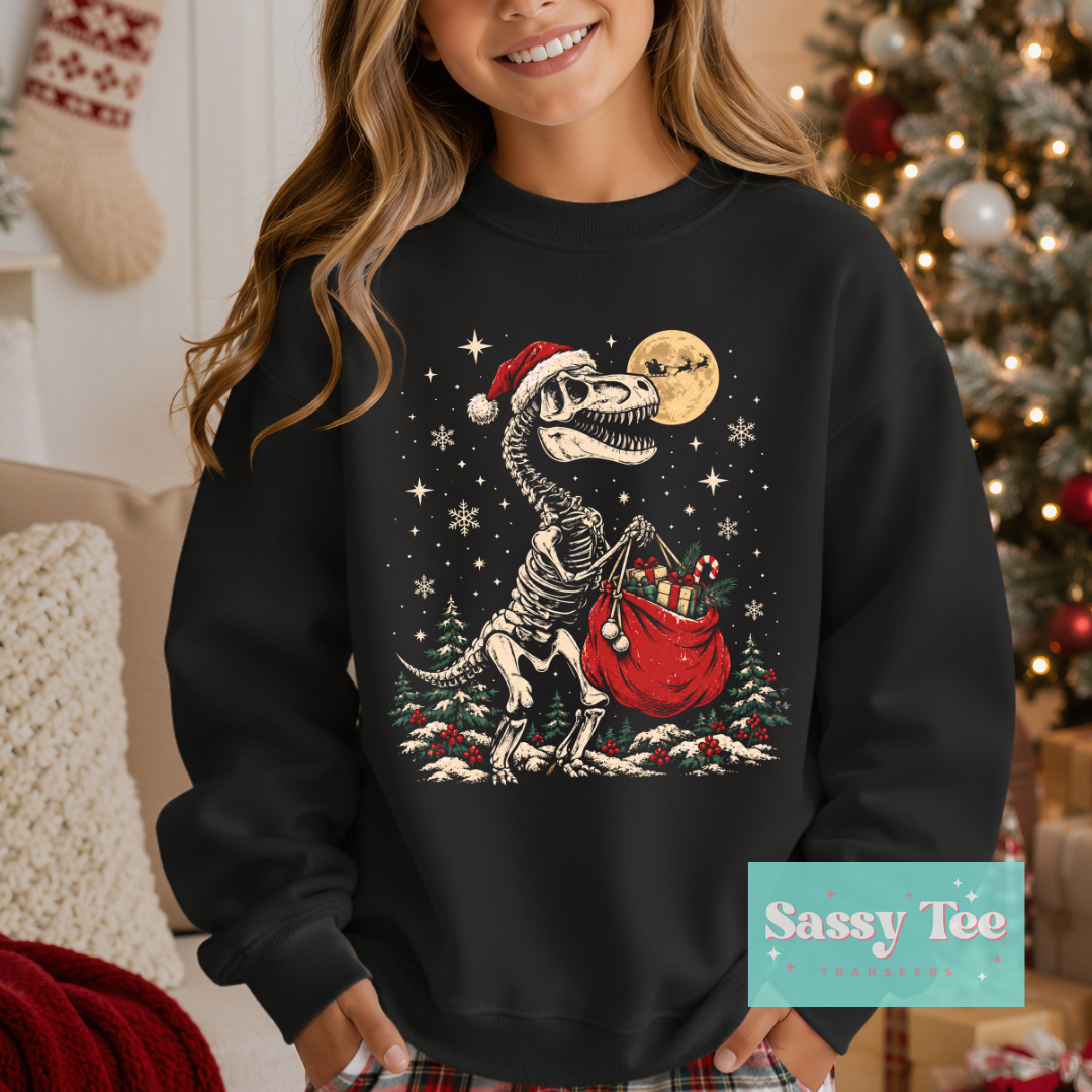DINOSAUR SANTA PRESENTS For Darker Colors Kids **Preorder/Restock Ships in 5-10 biz days** •