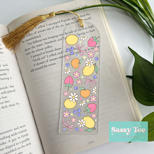 SPRING FRUIT COQUETTE BOW UV DTF BOOKMARK DECAL *Preorder Ships in est. 5-10 biz days*