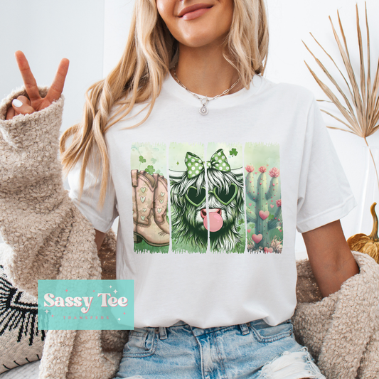 HIGHLAND COW BOOTS GREEN COUNTRY ST. PATTY **Preorder/Restock Ships in 5-10 biz days**