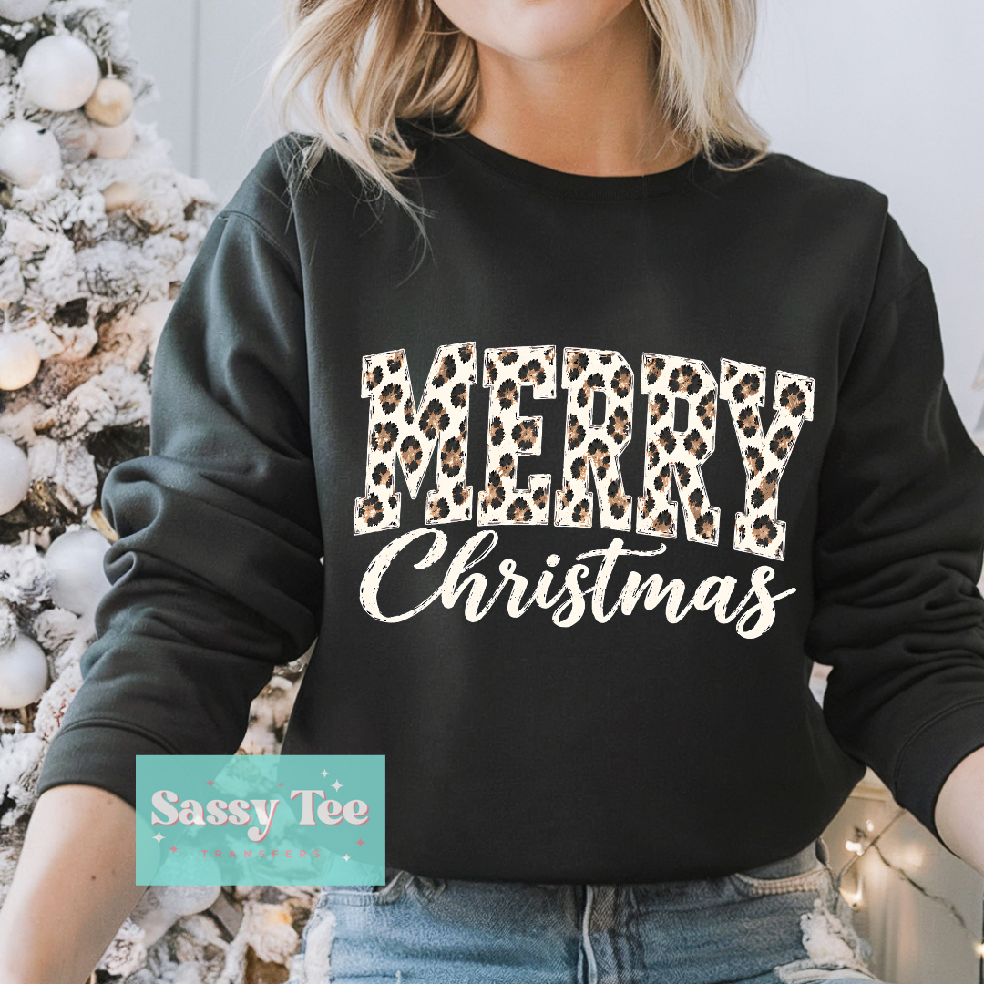 MERRY CHRISTMAS CREAM LEOPARD **Preorder/Restock Ships in 5-10 biz days**