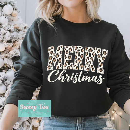 MERRY CHRISTMAS CREAM LEOPARD **Preorder/Restock Ships in 5-10 biz days**