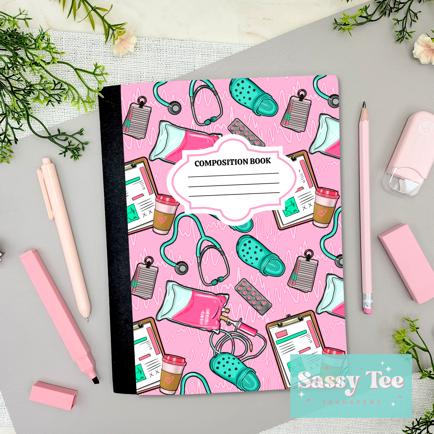 NURSE PINK MINT Peel + Stick Notebook Cover SET