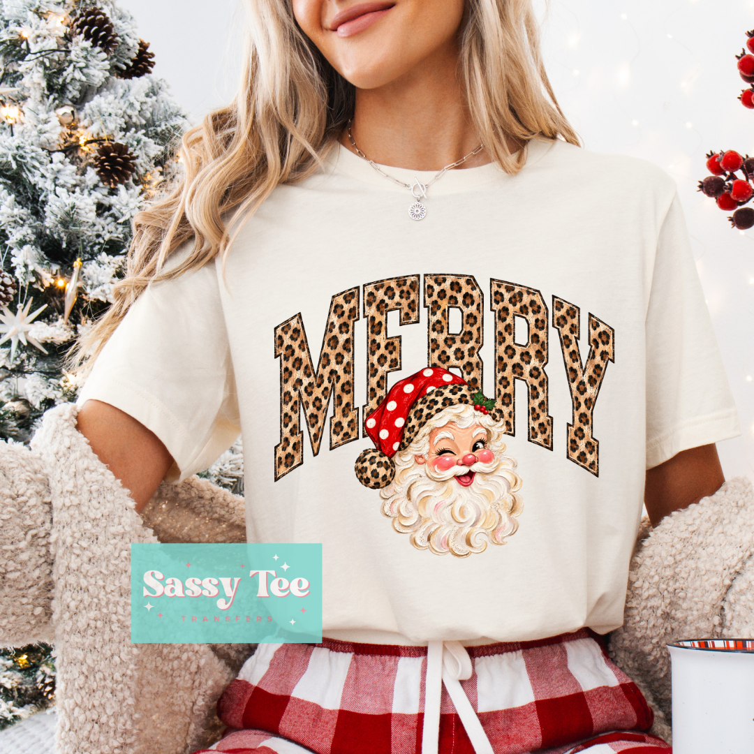 MERRY LEOPARD SANTA RED **Preorder/Restock Ships in 5-10 biz days**