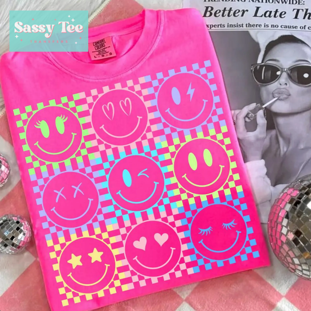 RETRO SMILEY FACES BRIGHT COLORS **Preorder/Restock Ships in 5-10 biz days**