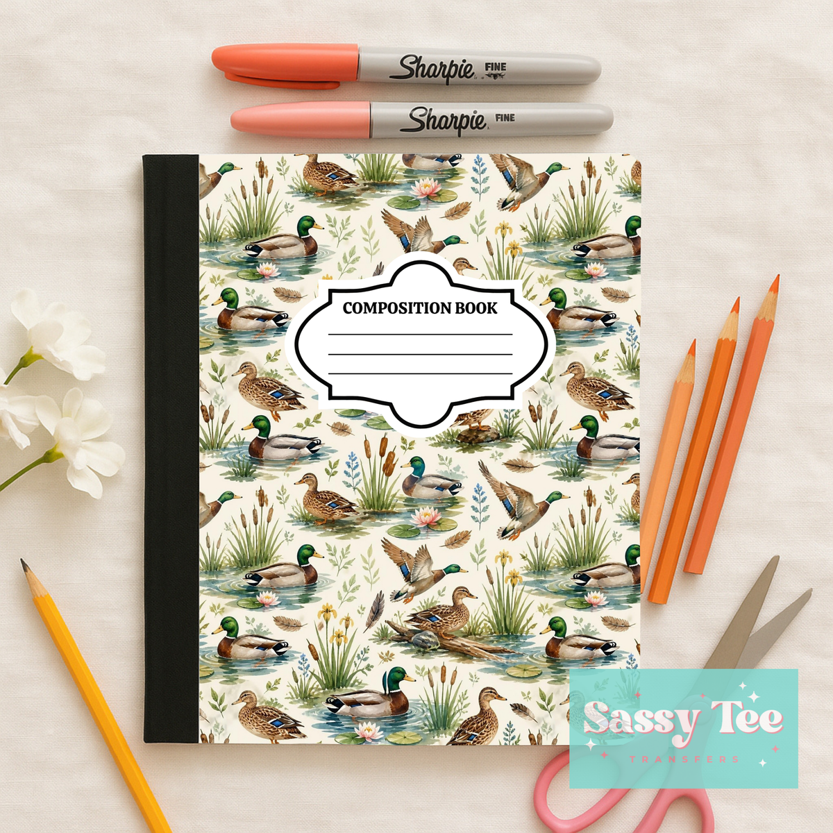 DUCK SEASON POND Peel + Stick Notebook Cover SET