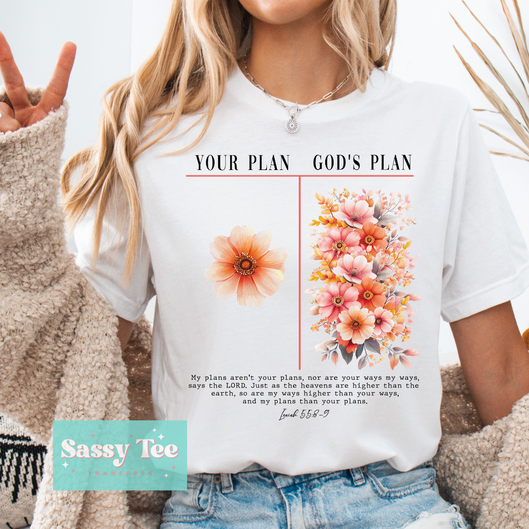 YOUR PLAN GOD'S PLAN PEACH FLORAL **Preorder/Restock Ships in 5-10 biz days**